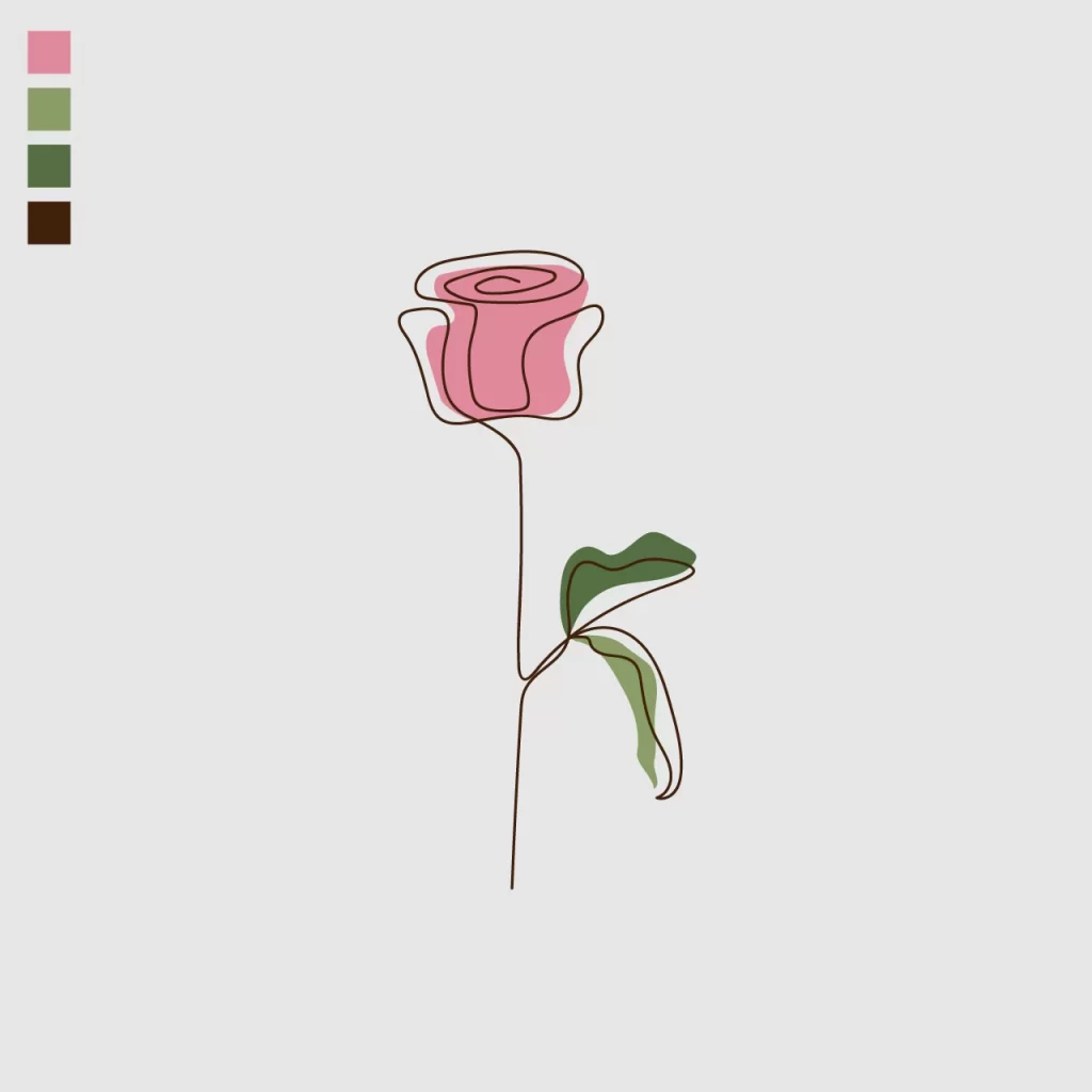 One Line Drawing - Rose