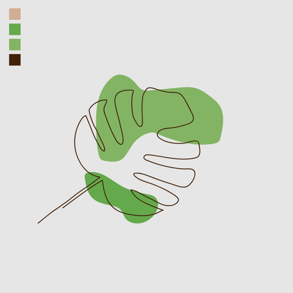 One Line Drawing - Tropical leaf